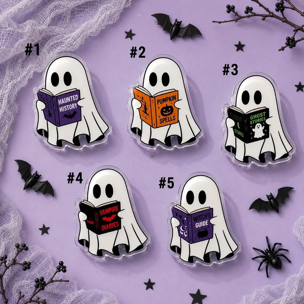 Vintage Ghost Cute Halloween Monster MagSafe Phone Grip, Cute Vampire Baby Griptok, Retro Frankenstein Doll Phone Stand, Witch Wizard