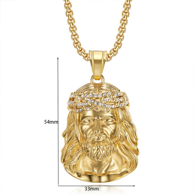 Jesus Christ Judas Large Pendant Necklace for Teens Womens Mens with 24 Inch Stainless Steel Chain