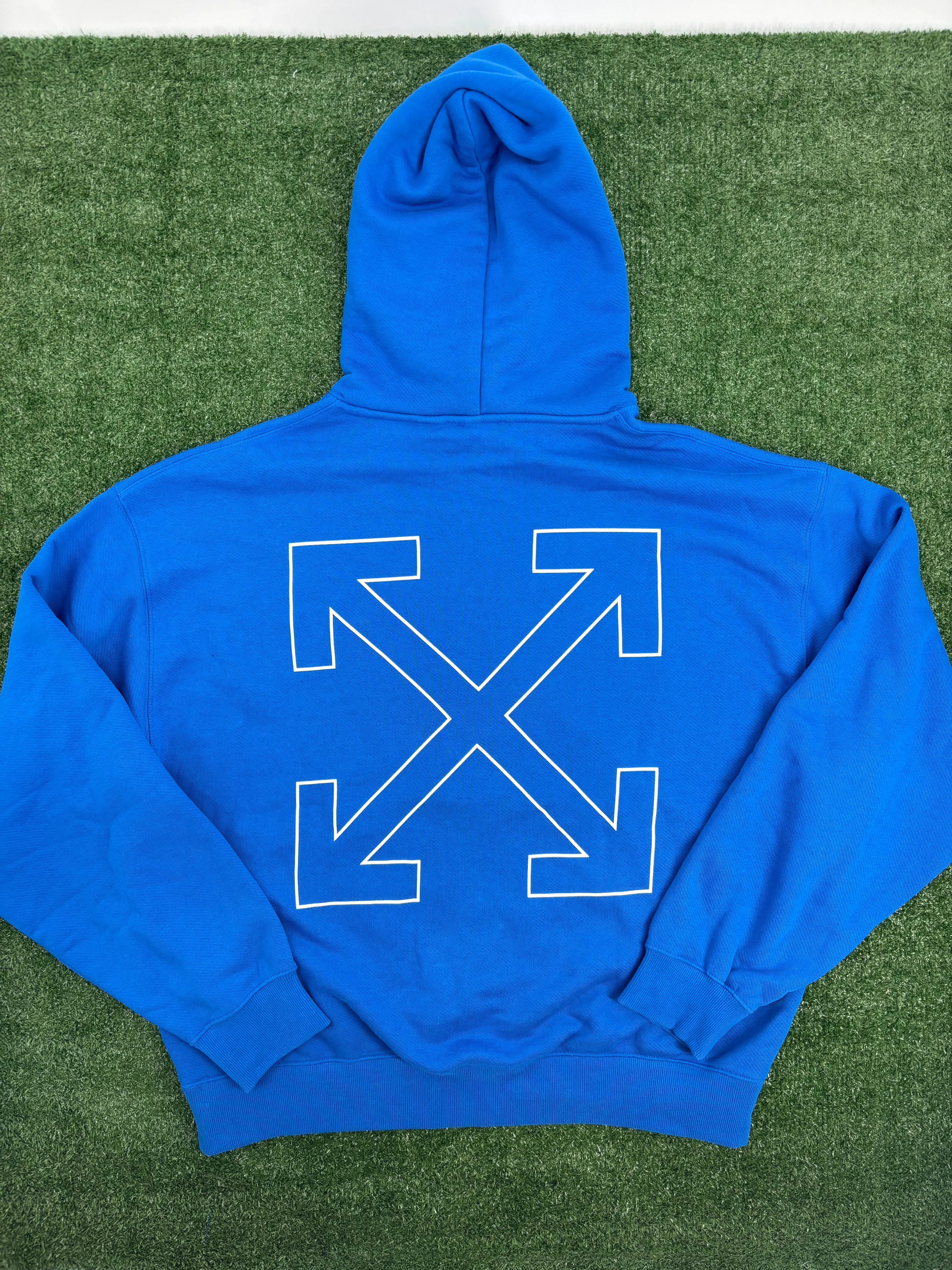 Off-White Blue Pullover Hoodie Size Medium