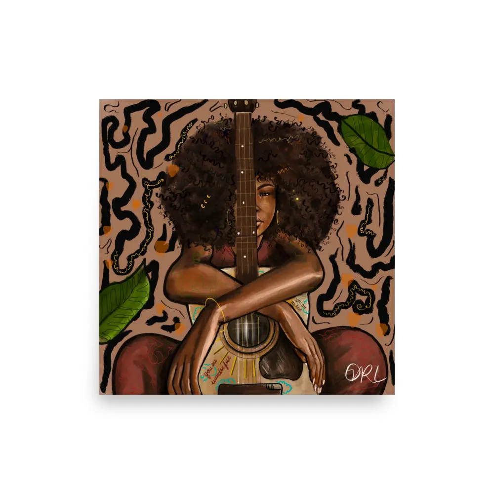 “Gifted” Black woman art Home decor wall art