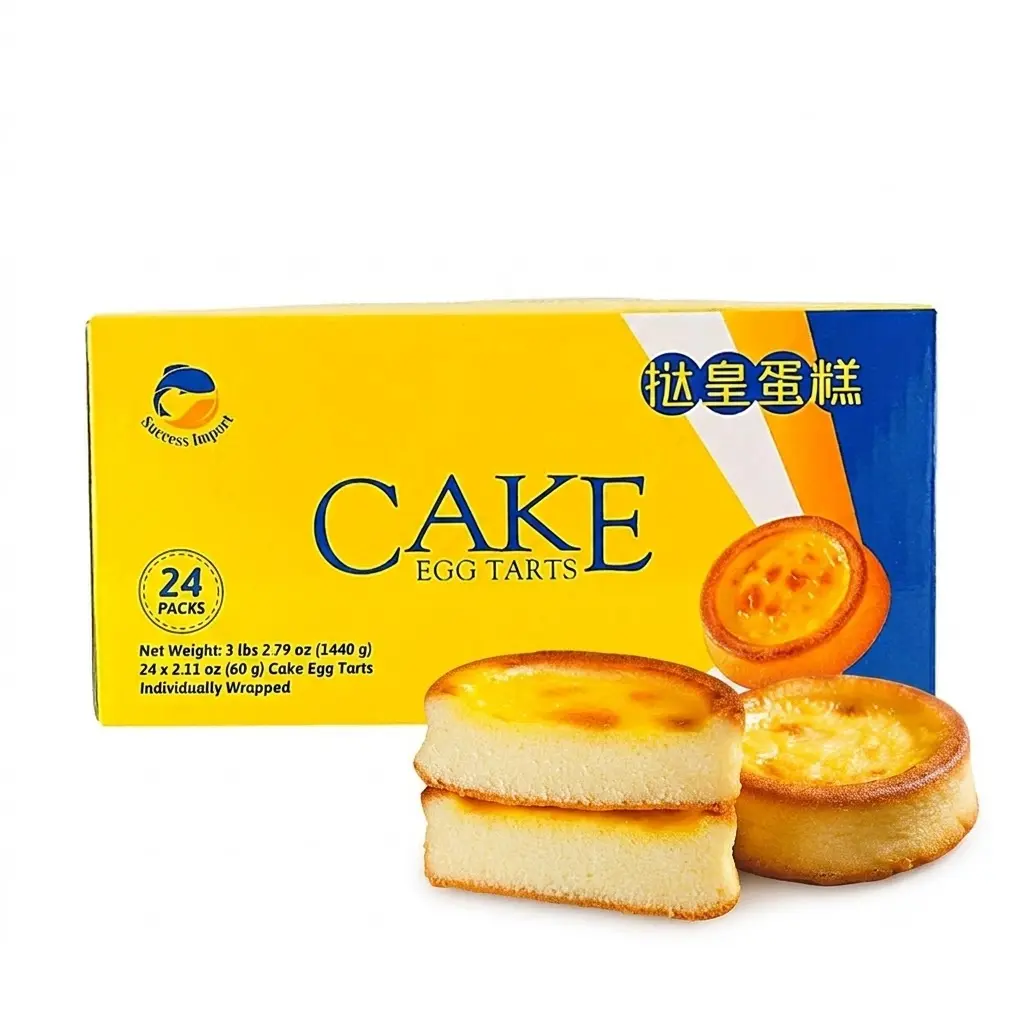 Success Import Egg Tarts 24-Pack 1.44kg - Delicious Breakfast Pastries, Sweet Dessert Snacks