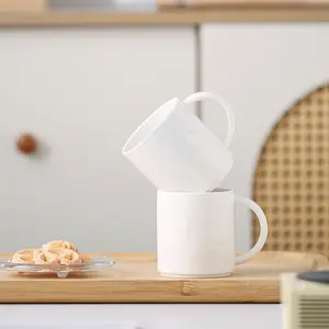 Pure minimalist vibes! 🤍 Obsessed with the aesthetic of these sleek white ceramic mugs. Stackable design to save space and elevate your home decor. Sometimes simple is the ultimate luxury! ✨☕️