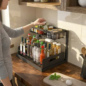 Under Sink Storage Rack, 2-Layer Pull-Out Storage Rack, Durable Large-Capacity Drawer Organizer, Home Organizer for Kitchen & Bathroom, Bathroom Organizer Supplies, Bathroom Organizing Accessoriesl—perfect for Mother's Day or Valentine's Day gifts