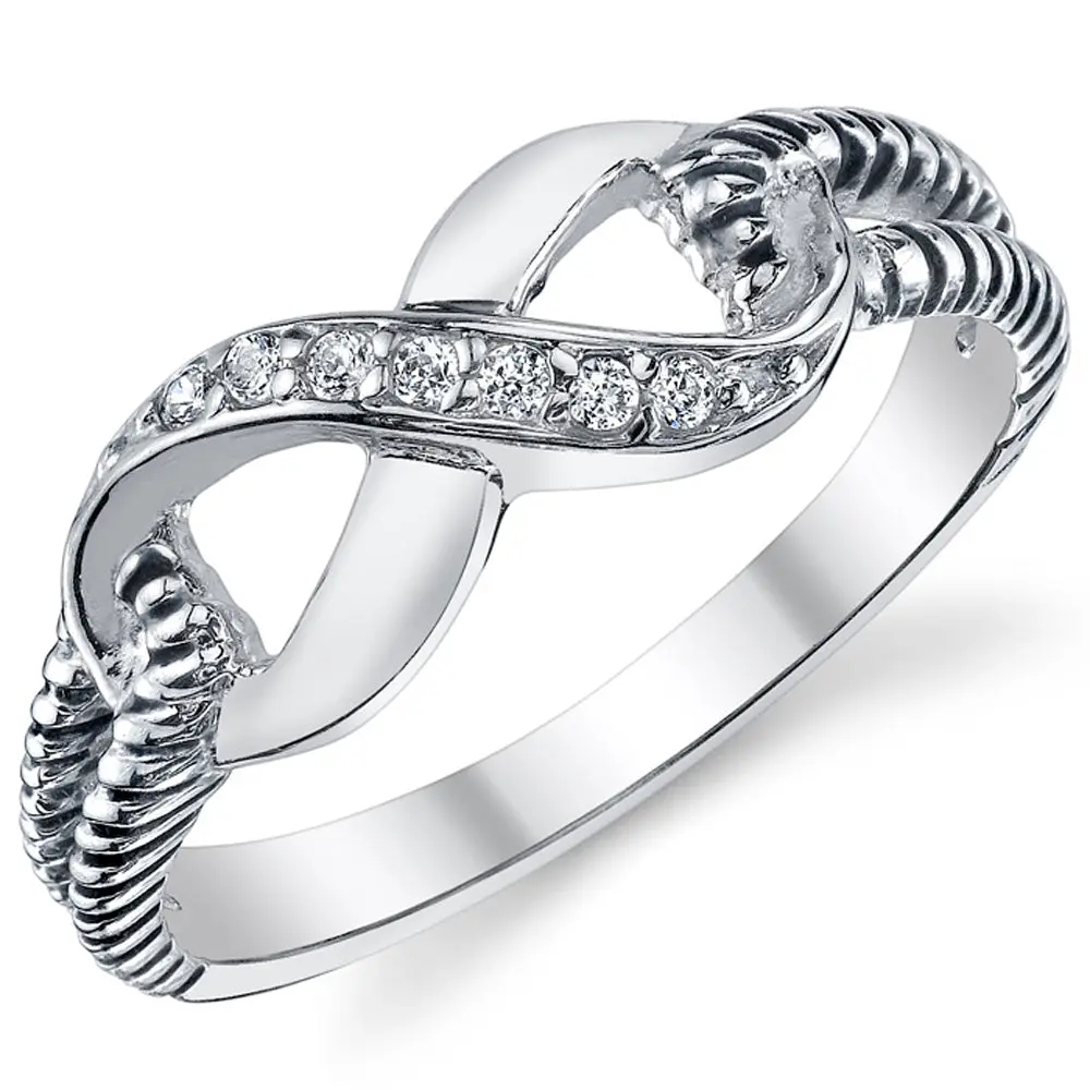 Women's Sterling Silver 925 Infinity Ring Cubic Zirconia Sizes 5-10 Women's Sterling Silver 925 Infinity Ring Cubic Zirconia Sizes 5-10