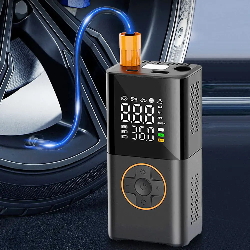 Portable Cordless Tire Inflator, Fast Rechargeable Car Air Pump with Digital Display & Auto Shutoff, for Car, Motorcycle, Bike