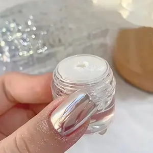 1 Box Moonlight Mirror Chrome Nail Powder Silver Fine Glitters Metallic Effect Pigments Gel Polish Chrome Holographic Nail Powders