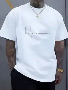 Unisex Vintage Graphic T-Shirt White "Balance" Minimalist Text Design 100% Cotton Crew Neck Summer Outfits Machine Washable Trendy Tees