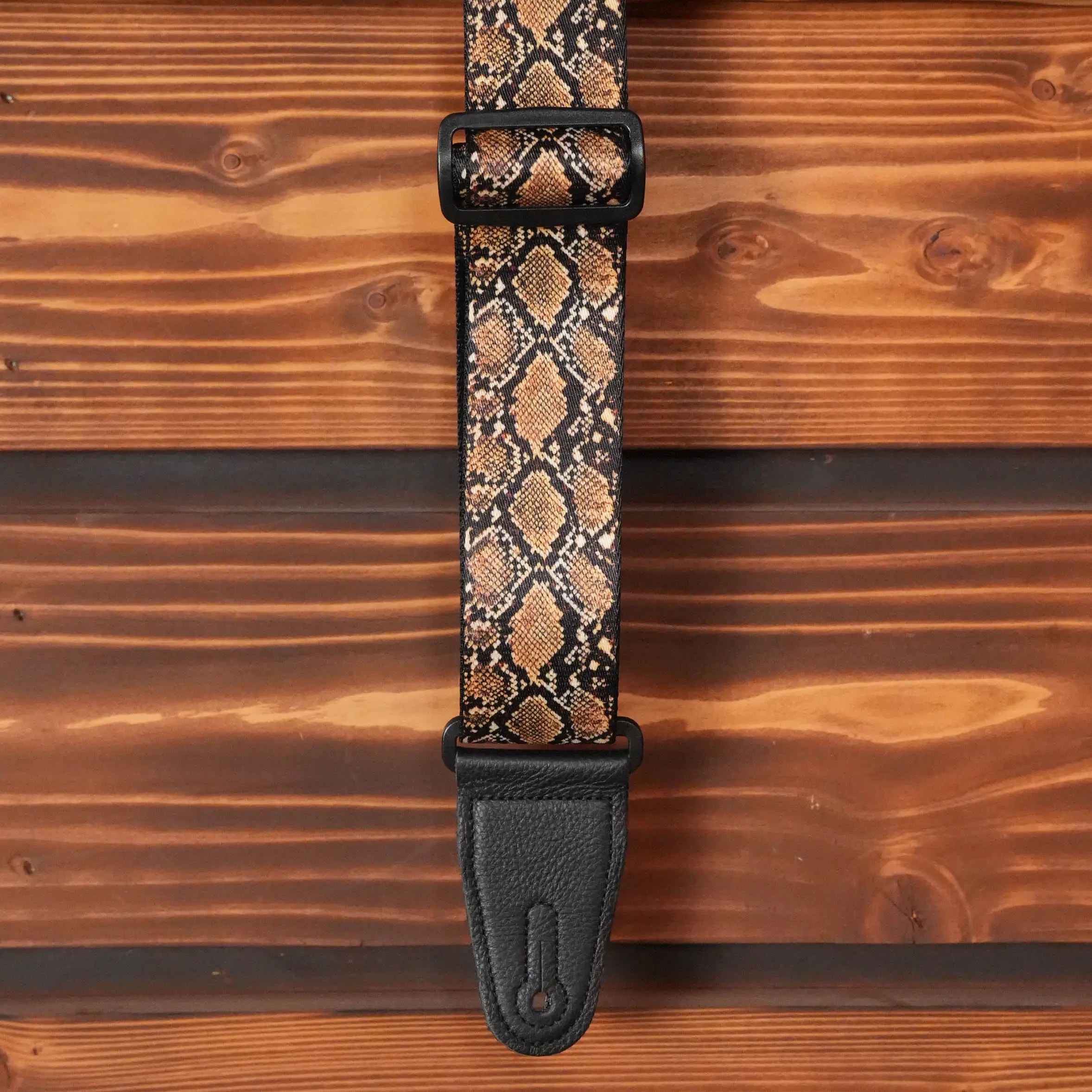 Levy's Leather Animal Print Brown Python Guitar Strap