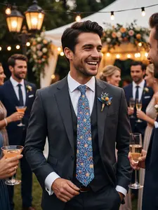 William Morris Style Fruit Print Tie, 3.15 Inch Plant Art Tie, Unique Fashion Accessory, Perfect for Stylish