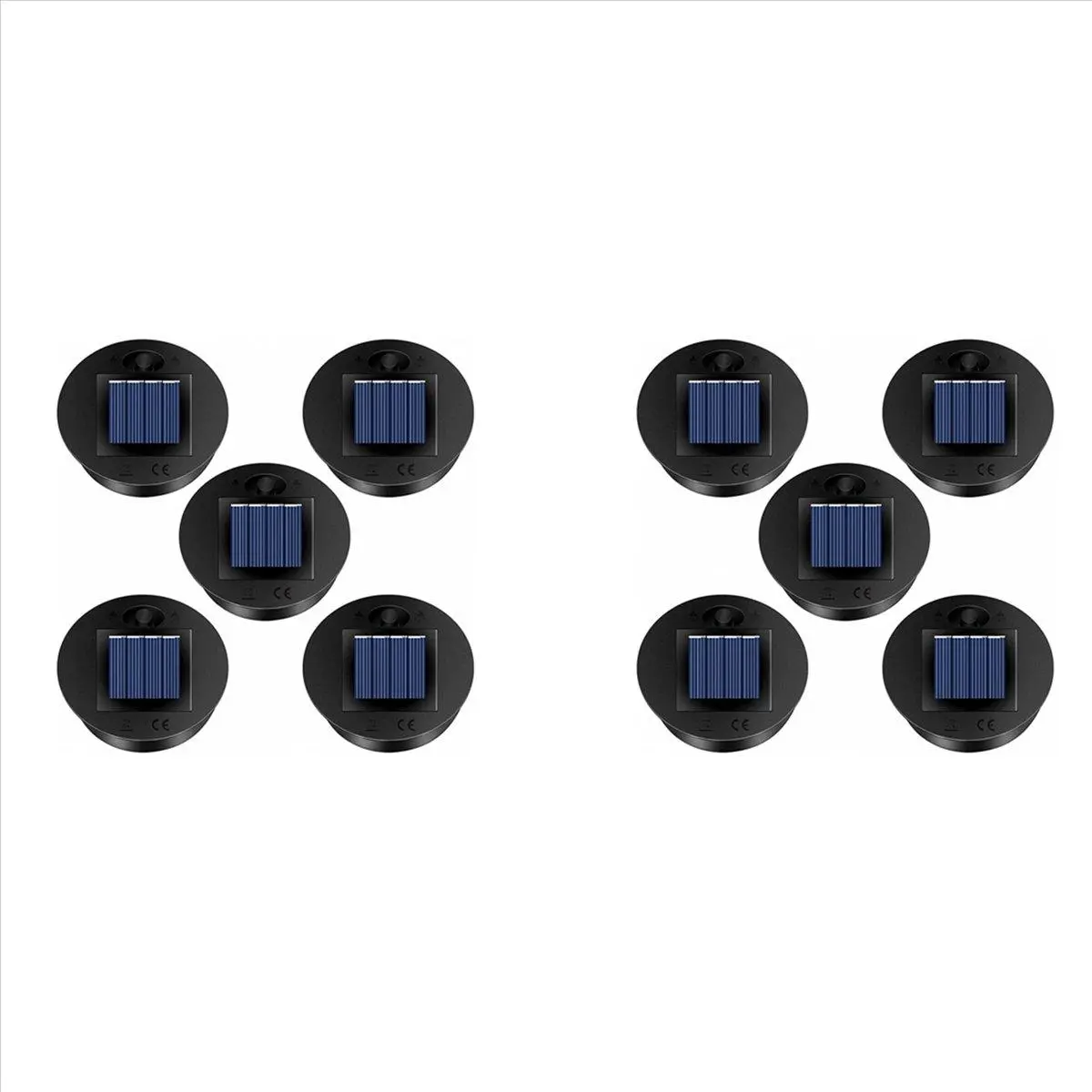 QYKF 10 Pack Solar Light Replacement Parts, 7 Lumens Warm White Waterproof LED, Top 2.76in Bottom 2.36in