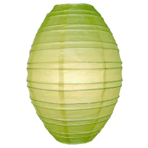 Light Lime Kawaii Unique Oval Egg Shaped Paper Lantern, 10-inch x 14-inch