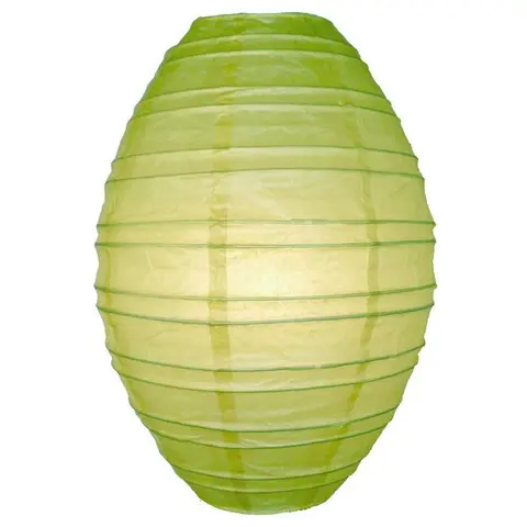 Light Lime Kawaii Unique Oval Egg Shaped Paper Lantern, 10-inch x 14-inch