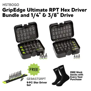GripEdge Ultimate RPT Hex Driver Bundle & 1/4" & 3/8" Drive