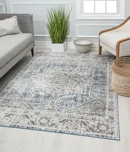Rugs America RA30165 8 x 10 ft. Preston PS40A Magnolia Hatchwork Transitional Vintage Gray Area Rug