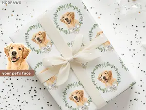 Custom Wrapping Paper Using Pet Photo Personalized Dog Christmas Wrapping Paper Cat Gift Wrapping Pet Gift Wrap Birthday Wrapping Paper , Best of gift, Meaningful gift. (Get 1 paper cutter when buying any 5 rolls)
