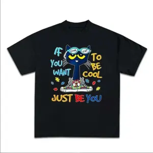 Pete the Cat Graphic Unisex Shirt Gift - Childhood Memories Tee |   Cute Cartoon Character Apparel Men's Womenswear Top Shortsleeve Crewneck Underwear