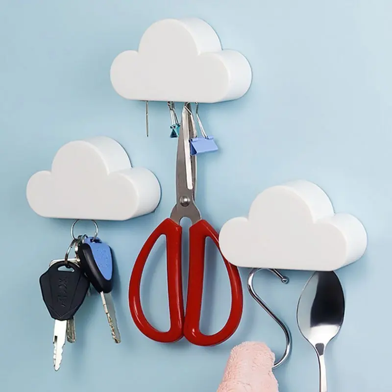 1pc Creative Cloud Keychain Suction Keychain Storage Magnetic Attraction - Sticky Key Rack Wall Mounted Hook Key Hooks for Wall and Doors - Easy Storage and Organization