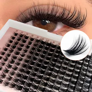 Lash Clusters Eyelash Extensions Clusters Natural Individual Lashes D Curl 176 PCS False Eyelash 9-16MM Clusters Volume Individual Lashes Cluster At Home Use Makeup Cosmetic