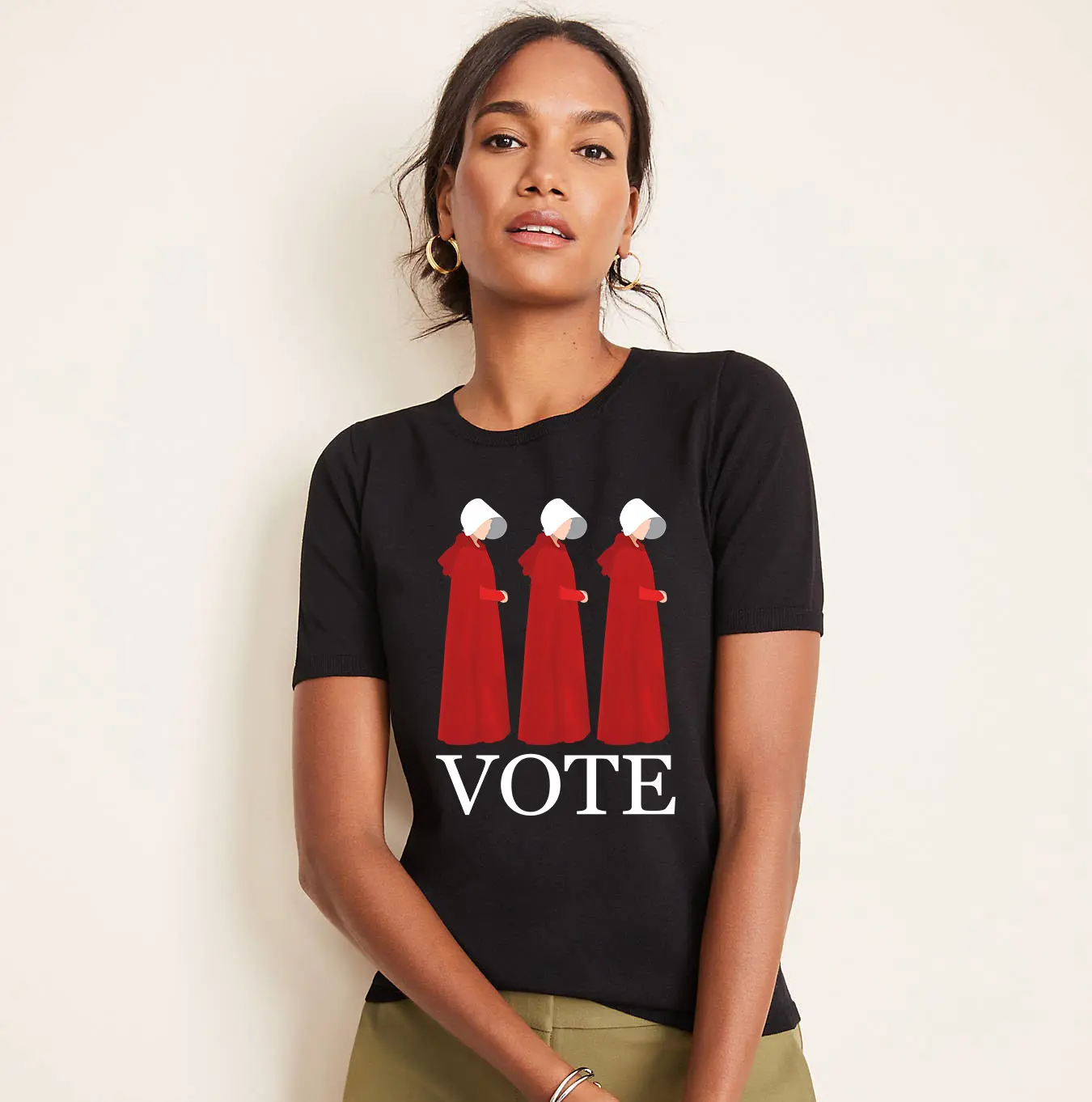 Gossby Vote Again The Handmaid's Tale T-Shirt Cotton Wear Casual Top