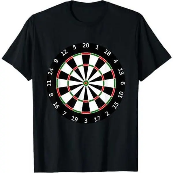 Dart Board T-Shirt Darts Throwing Game Graphic Tee Menswear Tops