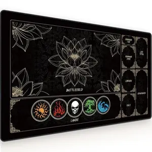 Board Game Card Mat, 3mm Mouse Pad, gaming mouse pads, Lotus Pattern, Magic: the Gathering, Collectible Card Game Mat, Non-Slip Base, Suitable for Card Games