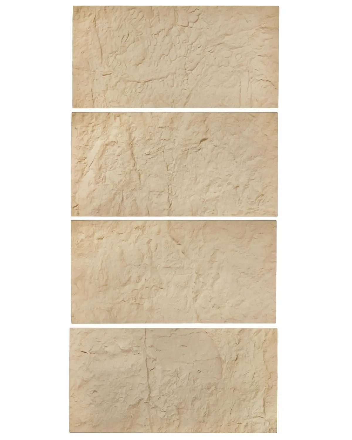 VEVOR 4 Self-Adhesive Geometric PU Boards, 48x24 in, 32 Sq.Ft Generous Coverage Area, Fireproof Stone Yellow Faux Wall Panels, Lifelike Stone Look & Texture, Interior Decor for Bedroom, Kitchen