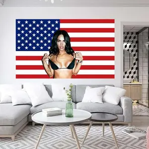 Megan Fox American 3x5Ft Flag Tapestry for Wall Hanging Man Cave CollegeDorm Room Decor Outdoor Banner with 4 Brass Grommets Decorative