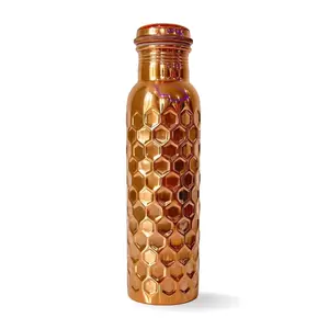 950mL Pure Copper Bottle - Pounded Drops Design
