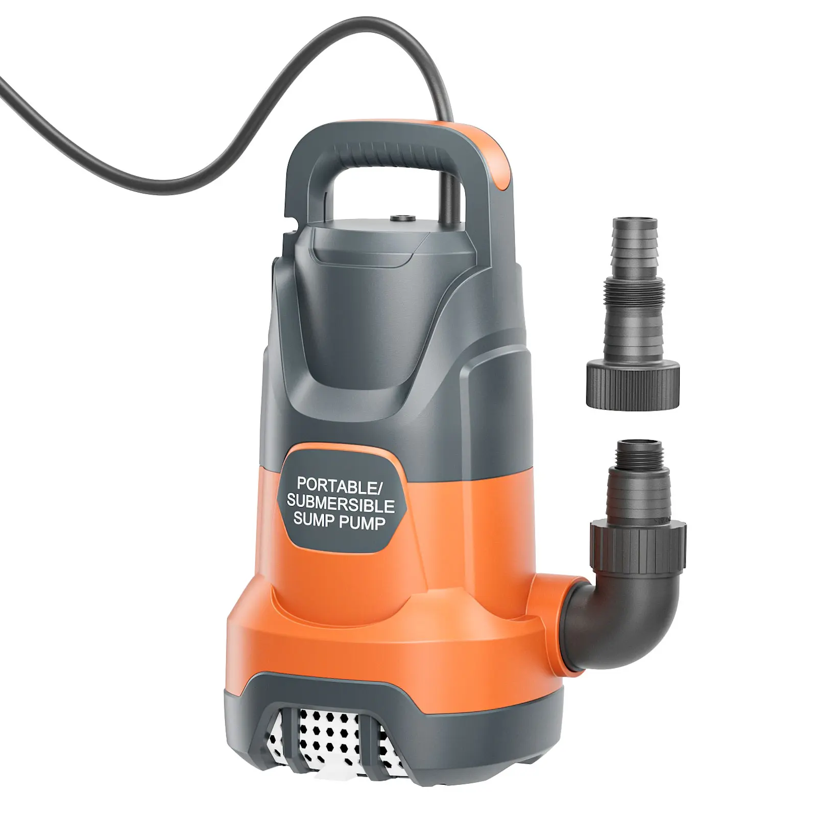 Sump Pump Submersible Utility Water Pump 1.2HP 4500GPH Portable Transfer Electric Water Sump Pumps with Adapters for Hot Tub, Standing Water, Pools, Boats, Gardens, and Ponds-Includes 16.4-foot Power Cord