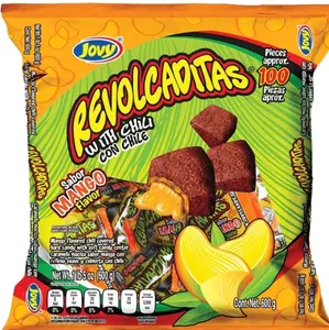 Revolcaditas with chili- Mango Candies. Sabor Mango con chile. Candy Sweet Snack  Spicy 100ct Bonbon Mangga