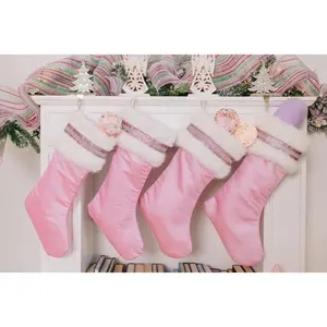 Pink Designer Christmas Stockings