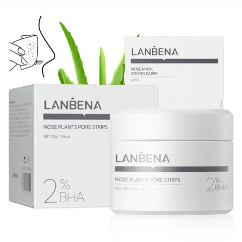 【Buy 2 Get 2 Free】LANBENA Blackhead Remover Mask with Aloe Extract Gentle on All Skin Types Peeling Off Nose Strips Smooth  Pore Cleansing Facial Mask 30g