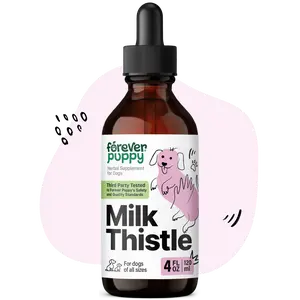Milk Thistle for Dogs - Liver Supplements for Dogs w/Milk Thistle Liquid Extract - Herbal Liver Support Drops for Large Medium Small Breed - Silymarin Vitamins and Supplements - 4 oz