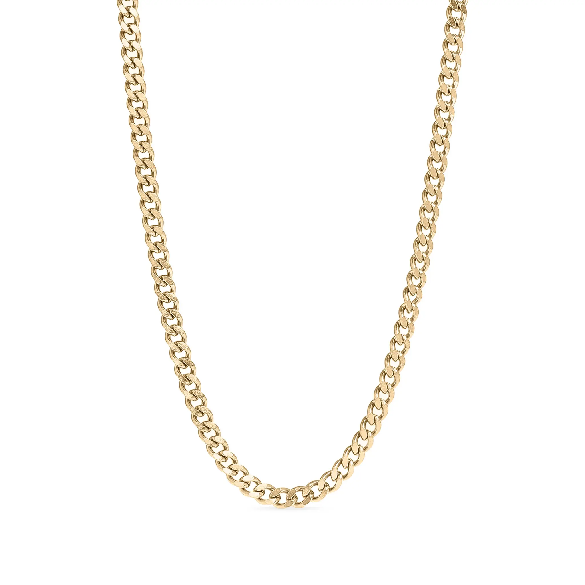 18K Gold Curb Chain PVD Plated Stainless Steel