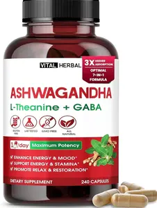 Ashwagandha Complex with L-Theanine, Turmeric, Rhodiola & St. John’s Wort – Herbal Blend for Daily Wellness – 240 Capsules
