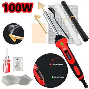 Upgraded 100W 2-in-1 Plastic Welder Kit 110V US Plug 2 Welding Heads Soldering Iron Gun for Plastic Surface Repair