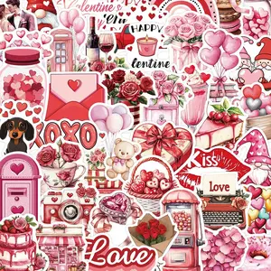 Valentine's Day Themed Sticker, 1000/50pcs Romantic Waterproof Self Adhesive Decor Paper, Decor Sticker for Gift Greeting Card Laptop Phone, Ornaments