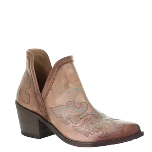 Circle G by Corral Ladies Cognac Embroidery Booties Q0143