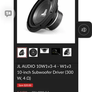 JL AUDIO 10W1v3-4 W1v3 10-inch Subwoofer Driver 300W 4Ω High-Quality Sound System