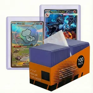 100 Top-Loading Sleeves + 100 Soft Sleeves Combo For 3“ x 4” Pokémon Trading Cards, Collectible Cards, Sports Trading Cards Protective Sleeves for Hard Plastic Collectible Cards