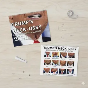 #Neck-ussy Wall Calendar (2026) #Trump Neck Skin Unique Design, Political Gifts, Monthly Planner, 2026 Calendar