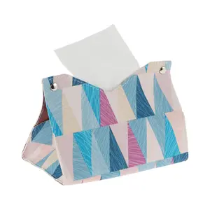 Unique Bargains 1 Pc Durable Geometric Pattern Tissue Box Cover for Living Room Table Desk