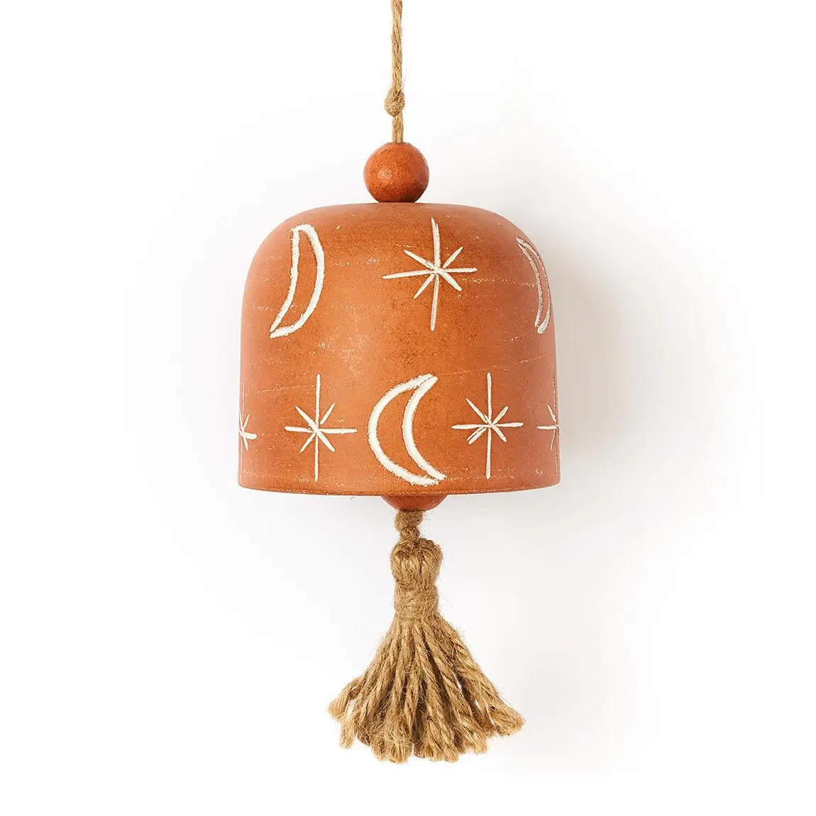 Vasanta Moon & Stars Wind Chime - Terracotta by Matr Boomie
