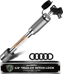 Trailer Hitch Lock 5/8" - 3" Extra Long Span & Anti-Theft Hitch Locking Pin, Fits Class III IV 2" Receivers, Heavy Duty Towing Lock Pin for Jeep, Trailer, Truck, RV, Bike Rack, Boat, Silver