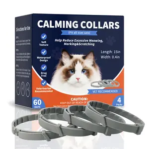4 Pack Collar for Cats, Natural Scent Adjustable Fit Kittens to Large Cats Relieve Stress