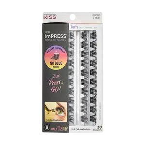 Impress Falsies Self Adhesive Eyelashes Refills 30 Clusters - Curly