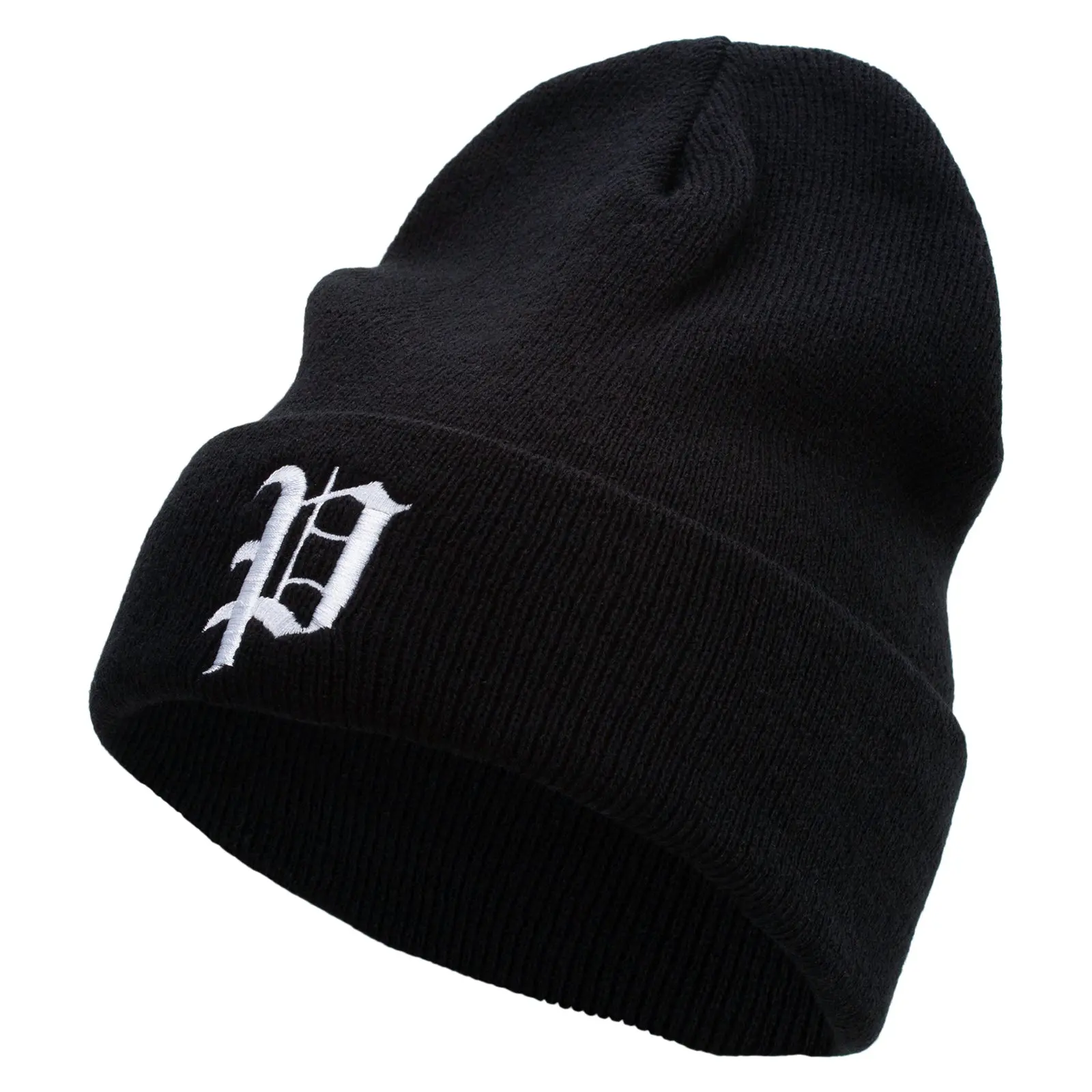 Old English P Embroidered Big Size Acrylic Long Beanies