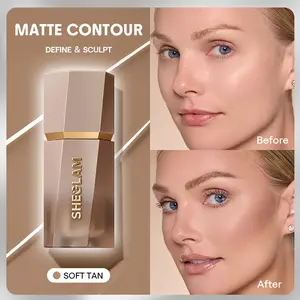 SHEGLAM Sun Sculpt Liquid Contour Lightweight Cream Bronzer Natural Sculpting Effect Buildable Blendable Long Lasting Smooth Matte Finish