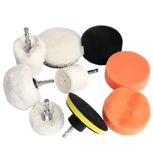 10 count Cotton Cloth Buffing Wheel Sponge Polishing Pad Kit,Drill Buffing Kit for  Polishing,Cleaning
