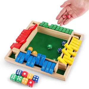 Wooden Shut The Box Game for 2-4 Players | Classic Tabletop Dice Board Game with 8 Dice | Fun Family Party Game for Gatherings & Game Nights,Family Games UK